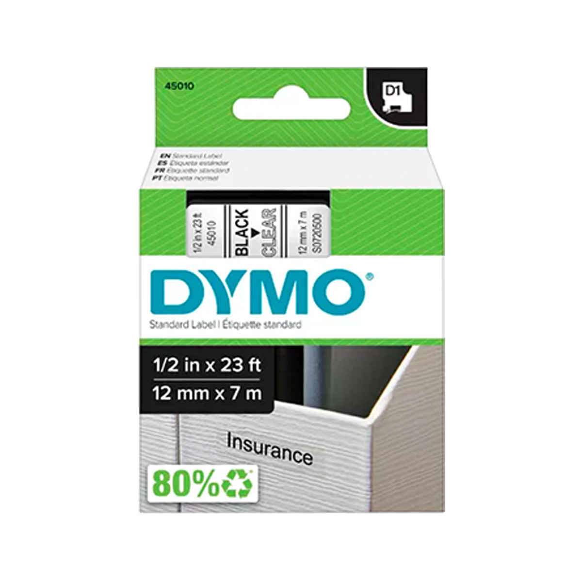 Fita Rotuladora Profissional Dymo 45010 12mm x 7m