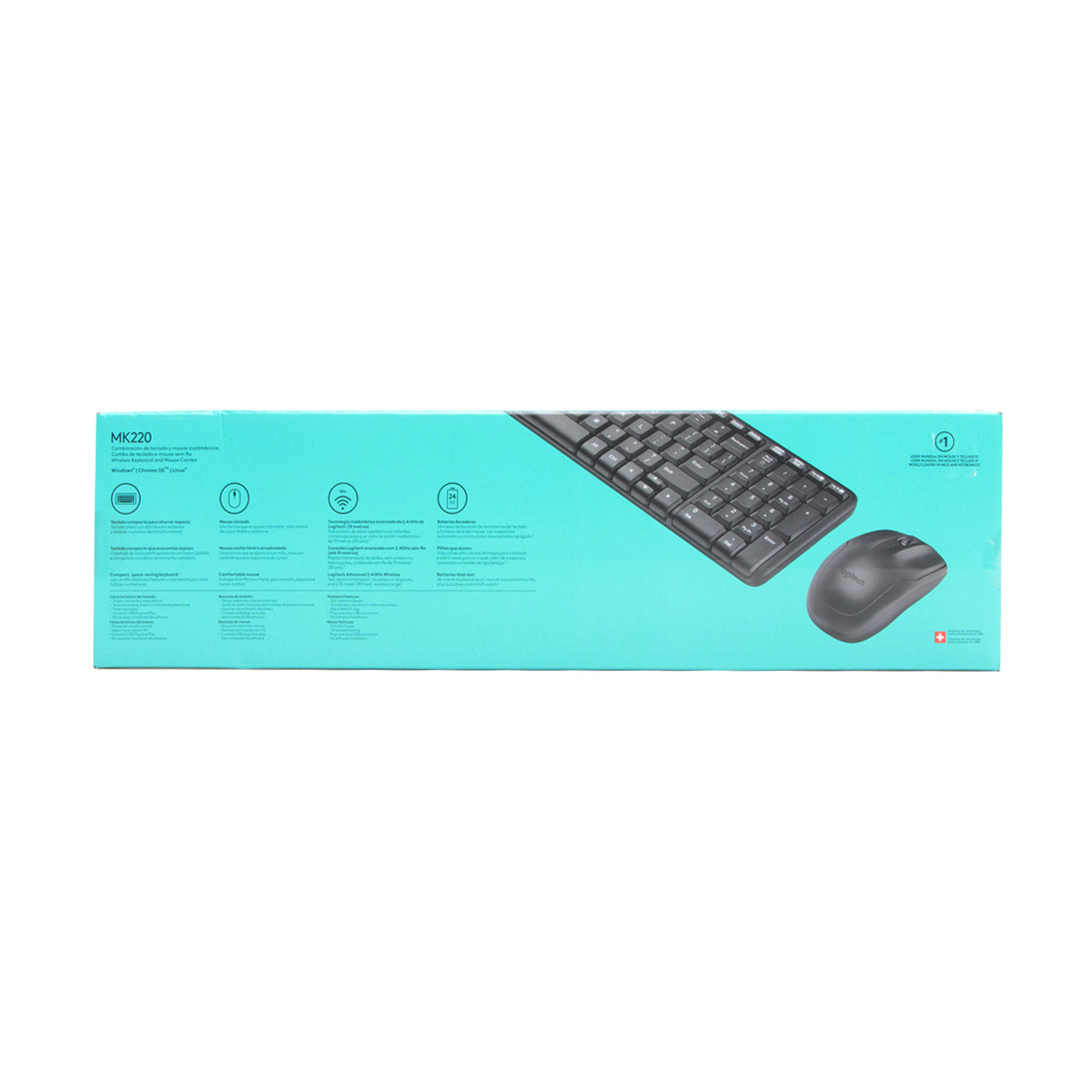 Kit Teclado e Mouse sem Fio Logitech MK220