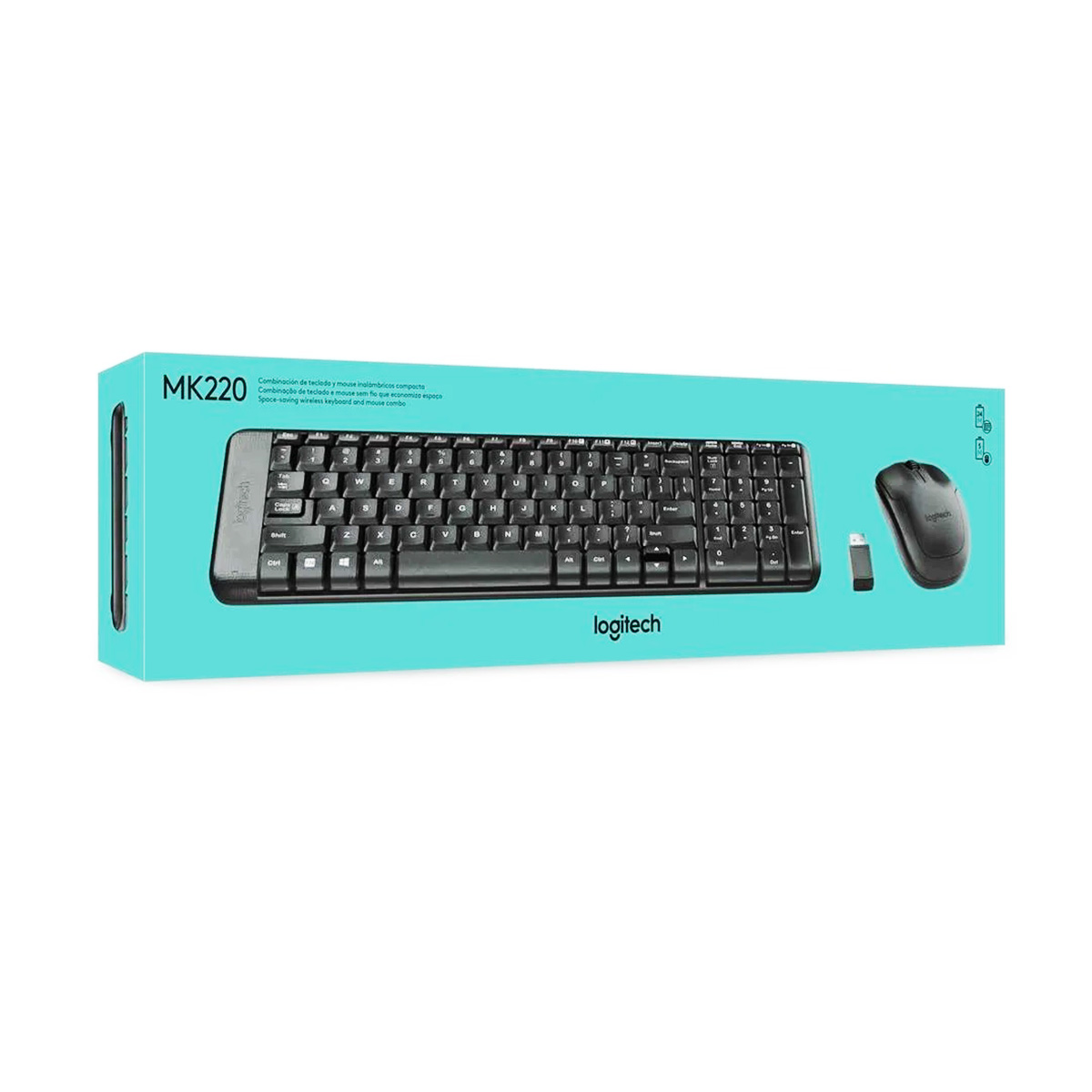Kit Teclado e Mouse sem Fio Logitech MK220