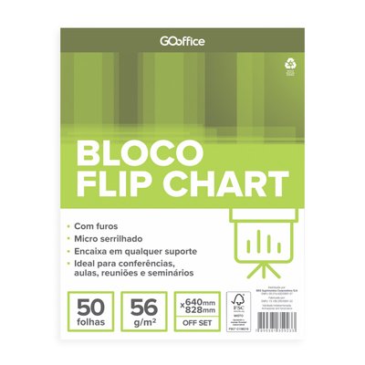 Bloco Refil para Flip-Chart 64x88cm 56g 50 Folhas - Romitec