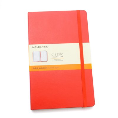 Caderno Moleskine Capa Dura Clássico Pautado Vermelho