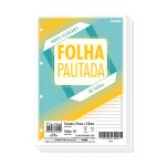 Folhas Pautadas com 4 Furos Fichário 215 mm x 310 mm 50 folhas