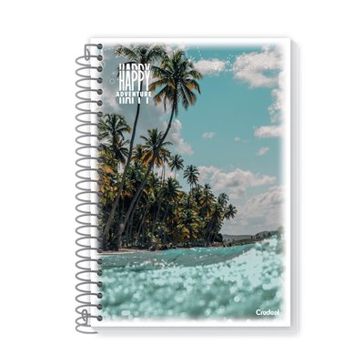 Caderno 1/4 Espiral Capa Flexível 140 mm x 220 mm 48 folhas