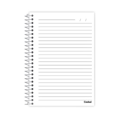 Caderno 1/4 Espiral Capa Flexível 140 mm x 220 mm 48 folhas