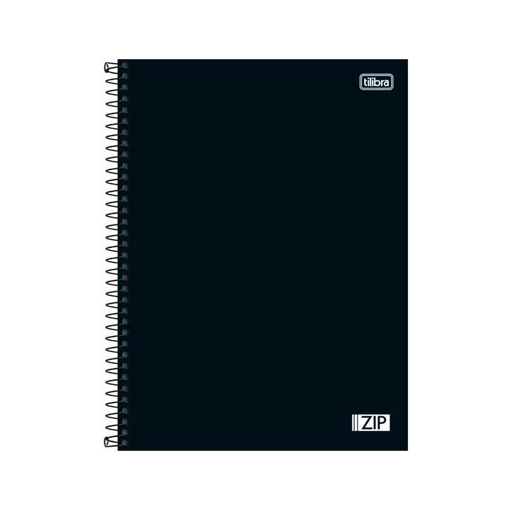 Caderno Espiral Capa Dura Universitário 1 Matéria Zip Preto 80 Folhas Tilibra 5277