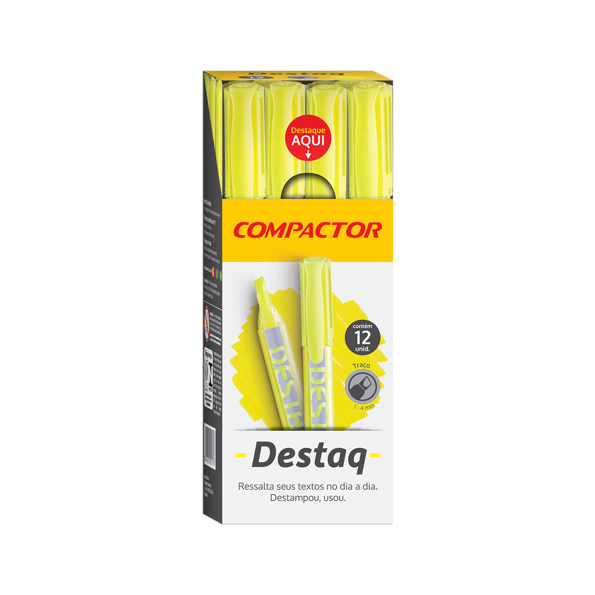 Marca texto Amarelo | Compactor Destaq