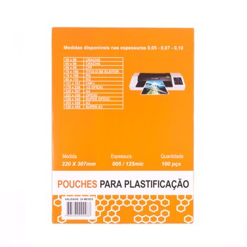 Plástico para Plastificação A4 220x307mm 100 unidades