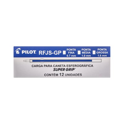 Refil de Caneta Pilot RFJS M Azul Caixa com 12 unidades