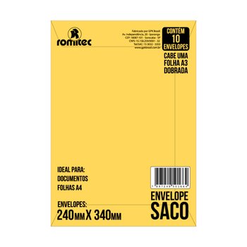 Envelope A4 Ouro 240 mm x 340 mm 10 unidades | GPK
