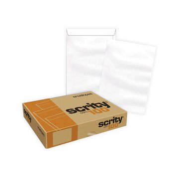 Envelope Saco Branco 370 mm x 470 mm 90 g 100 unidades | Scrity