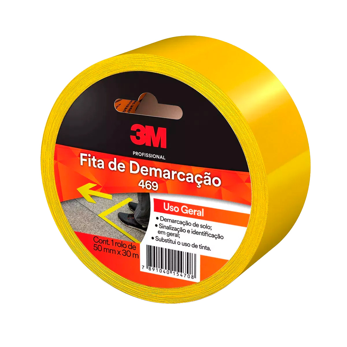 Fita para Demarcação de Solo 50mm x 30m Amarela 3M