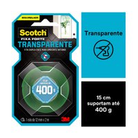 Fita Dupla Face Transparente 12 mm x 2 m | Scotch Fixa Forte 3M