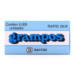 Grampos para Grampeador Cobreado 26/8 5000 unidades | Bacchi