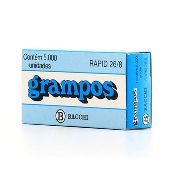 Grampos para Grampeador Cobreado 26/8 5000 unidades | Bacchi