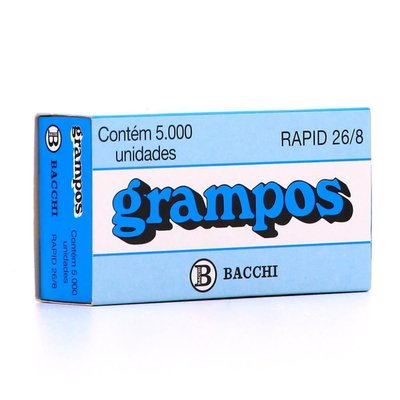 Grampos Cobreados 26/8 5000 unidades | Bacchi