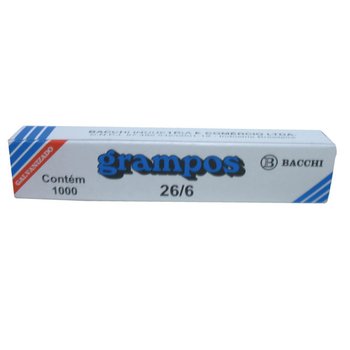 Grampos Bacchi Galvanizados 26/6 c/ 1.000