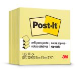 Post-it® Leve + Por Menos Refil 4 Blocos 76x76mm 100 Folhas cada Amarelo 3M