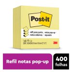 Post-it® Leve + Por Menos Refil 4 Blocos 76x76mm 100 Folhas cada Amarelo 3M