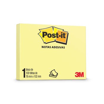 Post-it® 5 Blocos 76x102mm 100 Folhas cada + 1 Bloco Grátis Amarelo 3M