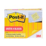 Post-it® 20 Blocos 38x50mm 100 Folhas Cada + 4 Blocos Grátis Amarelo 3M