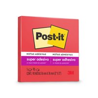 Bloco Adesivo Vermelho Telha 76 mm x 76 mm 90 folhas | Post-it 3M