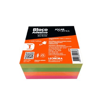 Bloco Adesivo Colorido 76 mm x 76 mm 100 folhas 4 Cores |  Leo e Leo