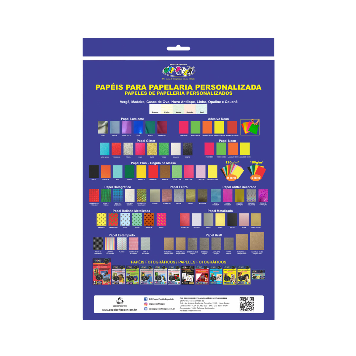 Papel Vergê A4 Branco 180 g 50 folhas | Off Paper