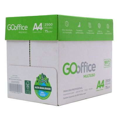 Papel Sulfite A4 75g 500 folhas Go Office