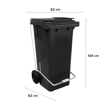 Coletor de Lixo 120L Preto com Pedal