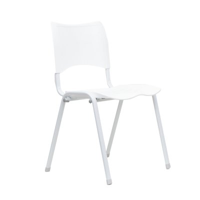 Cadeira Fixa Assento Plastico Branca