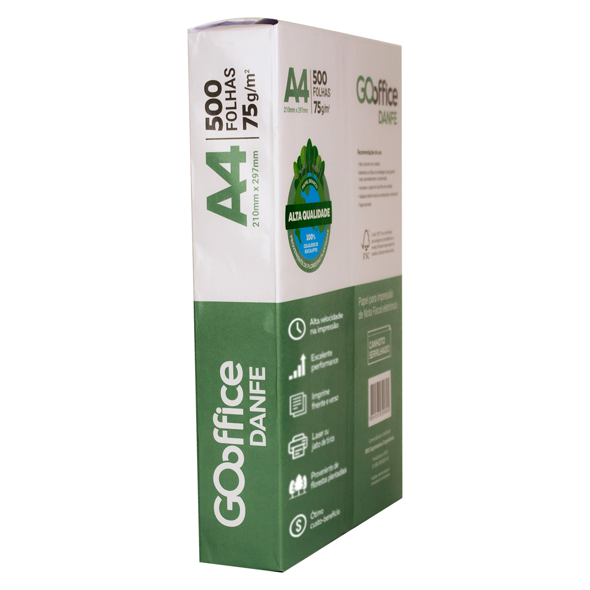Papel A4 Serrilhado DANFE 75 g 500 Folhas | Go Office