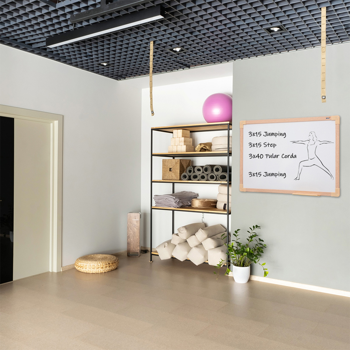 Quadro Branco Não Magnético Moldura Madeira 120 x 90 cm | Go Office