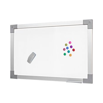 Quadro Branco Magnético Moldura Alumínio 60 x 40 cm | Go Office