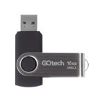 Pen drive 16GB USB 2.0 - Preto e prata GoTech