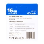 Pen drive 16GB USB 2.0 - Preto e prata GoTech