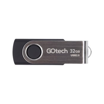 Pendrive GoTech 32GB USB 2.0 - Preto e prata