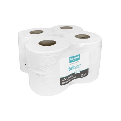 Papel Higiênico Folha Simples 300m 15g 8 rolos | Softpaper Basic Fit