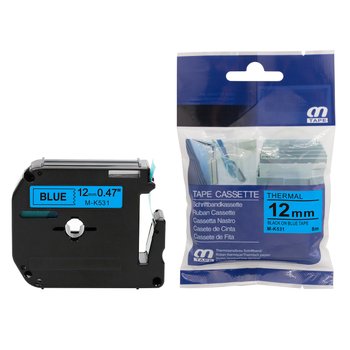Fita Rotuladora M-K531 12mm x 8m AZ/PT (Compatível) | GO Tech