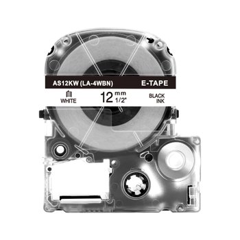 Fita Rotulador 12mmx8m GoTech LK-4WBN (Compatível Epson) 1Un