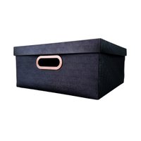 Caixa Organizadora 380x290x185mm Linho Media Preta Delo 1 un