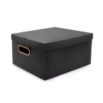 Caixa Organizadora 380x290x185mm Linho Media Preta Delo 1 un