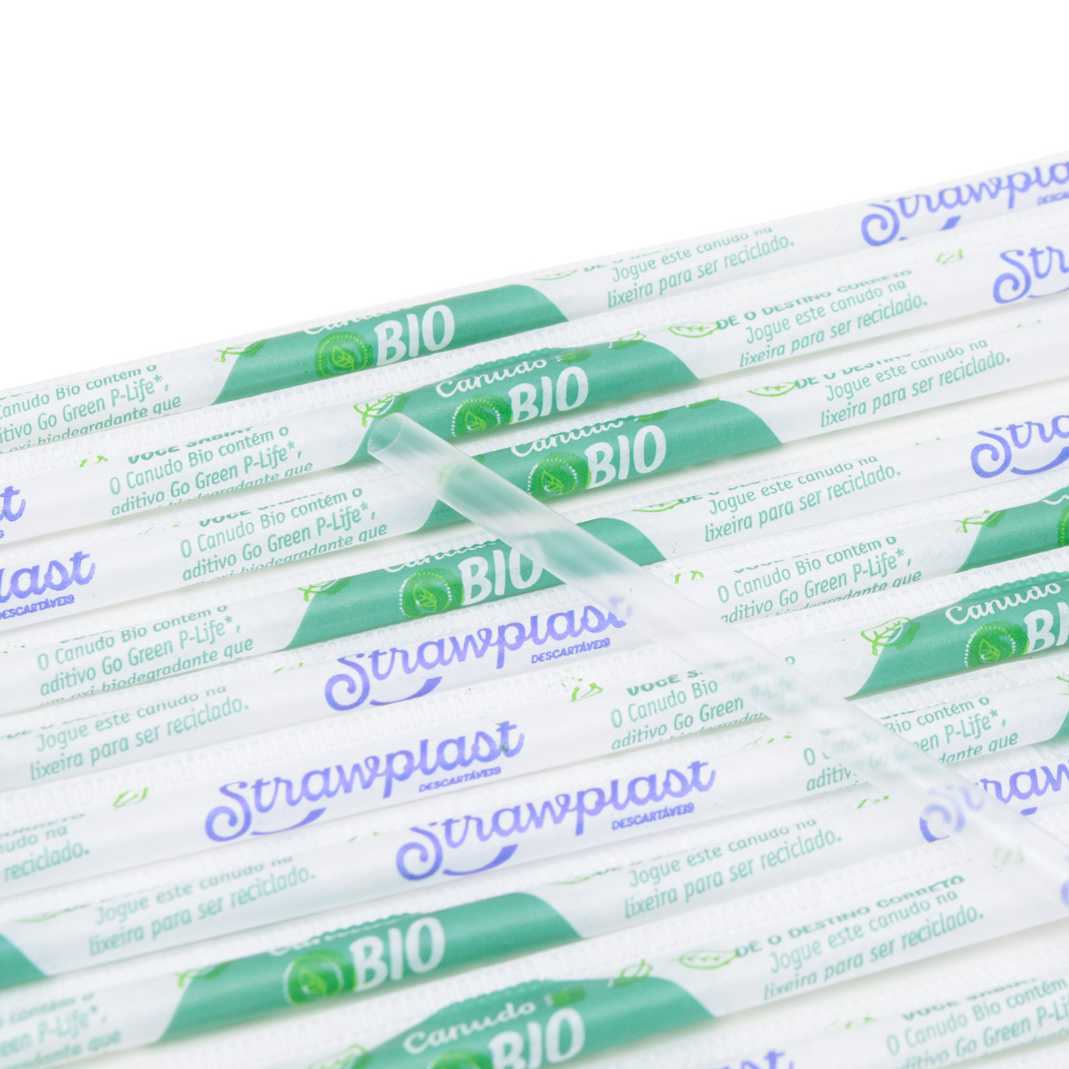 Canudo Biodegradável Embalado Individual Strawplast 100 unidades