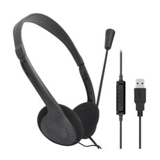 Headset USB Go Tech 0H109 VOIP Biauricular Preto