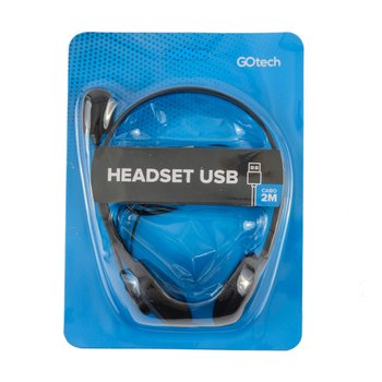 Headset USB Go Tech 0H109 VOIP Biauricular Preto