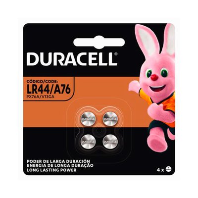 Pilha Alcalina Duracell LR44/A76/PX76A Botão 4UN