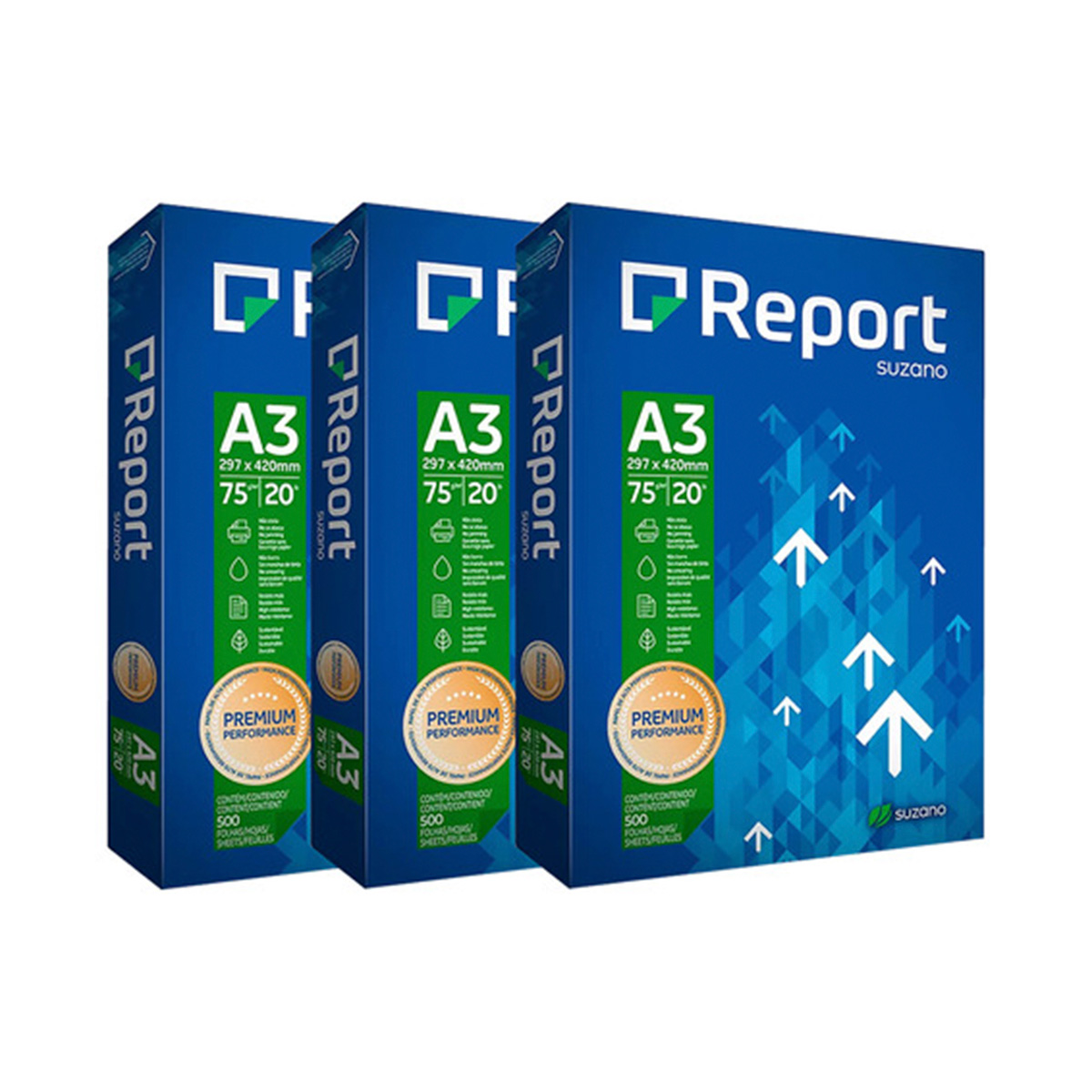Papel A3 Sulfite 297 x 420mm 75 grs/m² - 500 folhas | Report