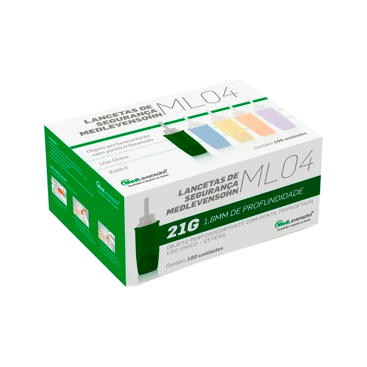 Lanceta Medlevensohn ML04 21g 1.8mm Verde 100UN