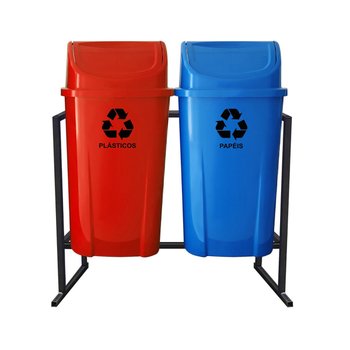 Suporte para Lixeiras Duplo Lixeira Basculante 60 L