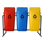 Suporte para Lixeiras Triplo Lixeira Basculante 60 L