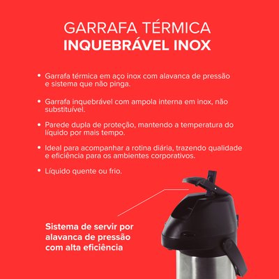 Garrafa Térmica Inox Inquebrável 1 Litro | Therm